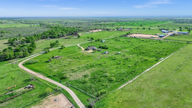 bird's eye view with a rural view