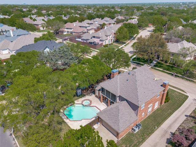 1417 Tree Farm Dr, Plano, TX 75093 - aerial view of residential area with a pool