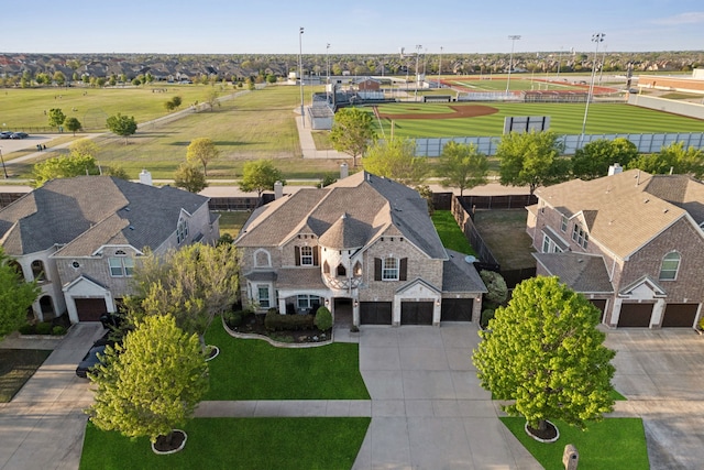 aerial view featuring a residential view