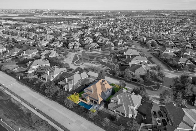 drone / aerial view with a residential view