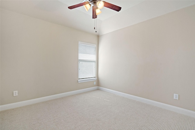 4134 Lee Hutson Dr, Sachse, TX 75048 - empty room with baseboards, a ceiling fan, light colored carpet, and lofted ceiling