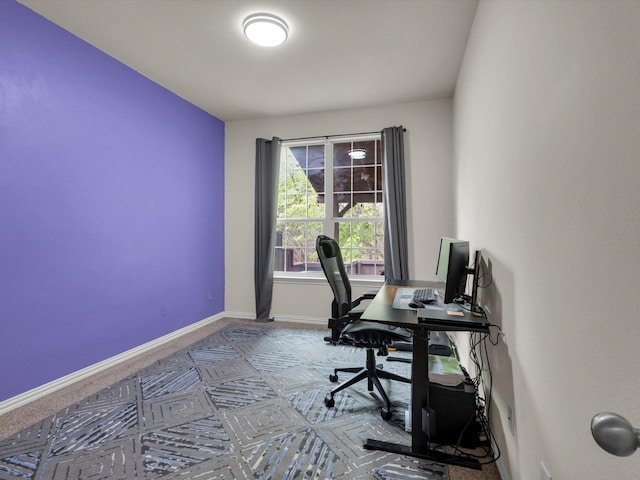 office area with baseboards