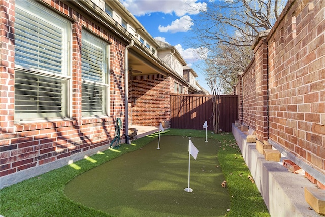 view of yard featuring fence