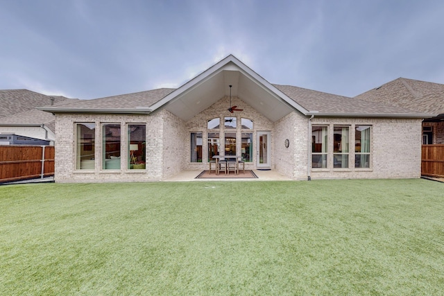 2801 Capitol Pl, Melissa, TX 75454 - back of property with a lawn, brick siding, a fenced backyard, and roof with shingles