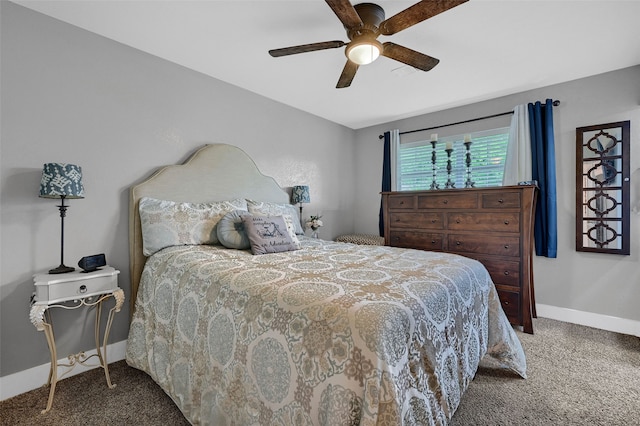 1210 Carla Dr, Denison, TX 75020 - bedroom with carpet flooring, baseboards, and ceiling fan