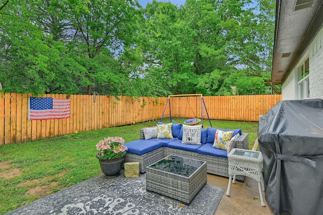 1210 Carla Dr, Denison, TX 75020 - view of patio / terrace featuring outdoor lounge area and a grill
