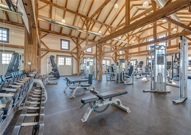 4008 Rochelle St, Celina, TX 75009 - gym featuring high vaulted ceiling