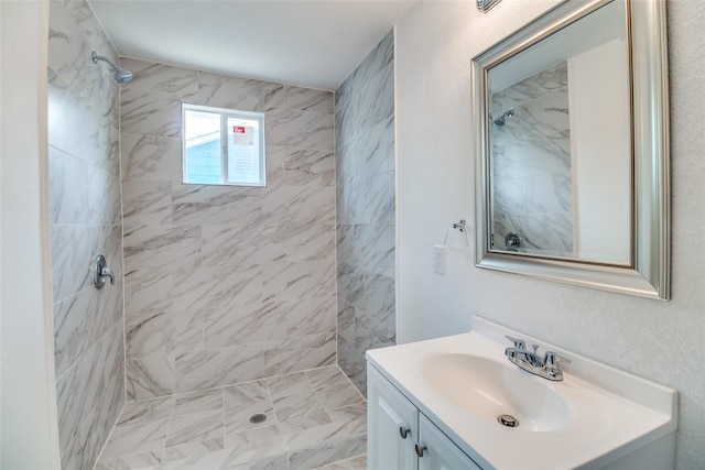 309 W Monterey St, Denison, TX 75020 - full bathroom featuring tiled shower and vanity