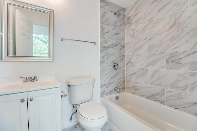 309 W Monterey St, Denison, TX 75020 - bathroom featuring toilet, vanity, and bathing tub / shower combination