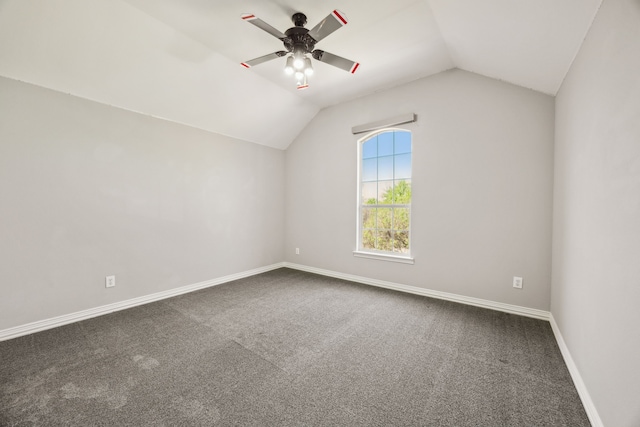 9892 Ranchero Dr, Frisco, TX 75033 - additional living space featuring a ceiling fan, baseboards, carpet, and vaulted ceiling