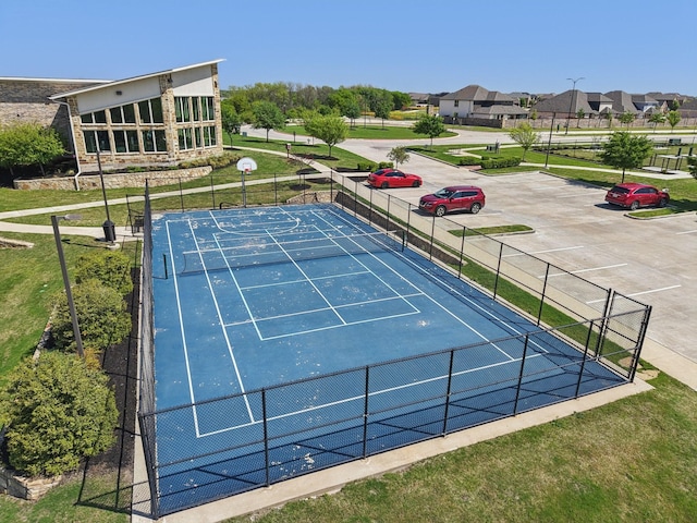13412 Cortes De Pallas Dr, Little Elm, TX 75068 - view of tennis court featuring fence and community basketball court