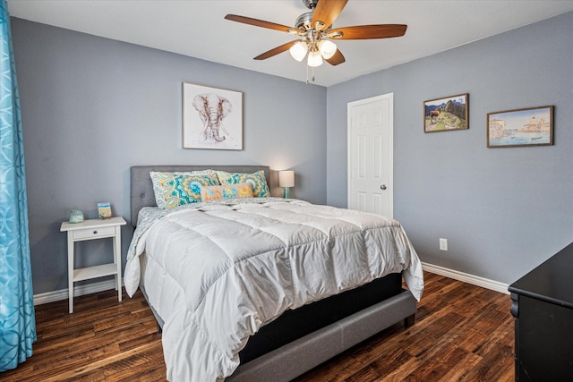 12550 Burninglog Ln, Dallas, TX 75243 - bedroom featuring baseboards, ceiling fan, and wood finished floors