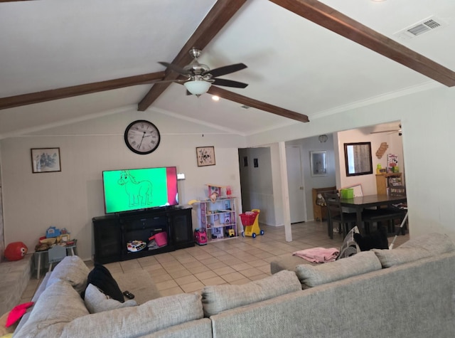 221 Azalea Dr, Sulphur Springs, TX 75482 - tiled living area featuring a ceiling fan