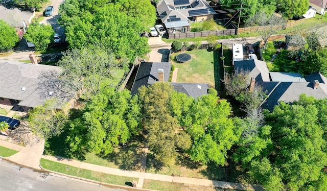 birds eye view of property with a residential view