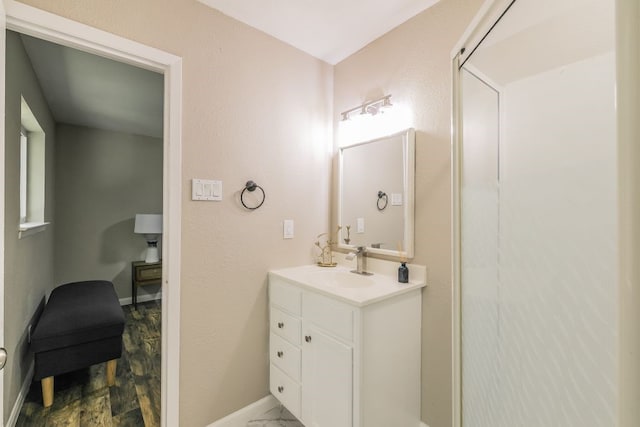 1807 Lachelle Ln, Arlington, TX 76010 - bathroom with vanity and baseboards