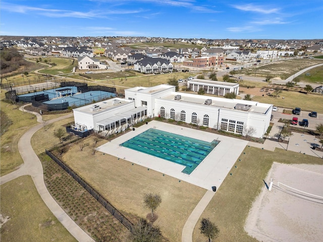 drone / aerial view with a residential view