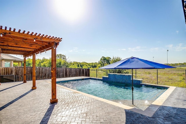628 Bronze Forest Dr, Fort Worth, TX 76131 - view of pool with a pergola, a fenced backyard, and a patio