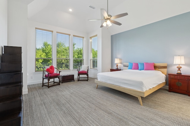 808 Bluestem Dr, Aubrey, TX 76227 - carpeted bedroom featuring baseboards, ceiling fan, and recessed lighting