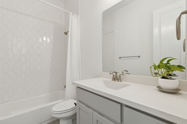 808 Bluestem Dr, Aubrey, TX 76227 - bathroom featuring vanity, shower / tub combo, and toilet