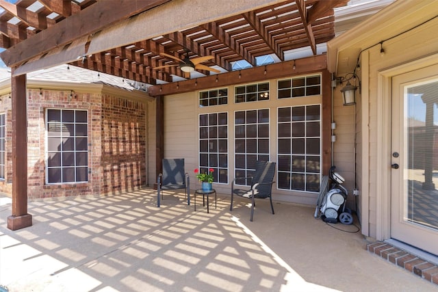 view of patio with a pergola