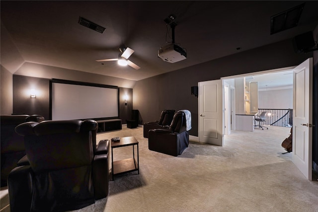 801 Ivy Glen Ct, Prosper, TX 75078 - carpeted cinema room featuring visible vents and a ceiling fan