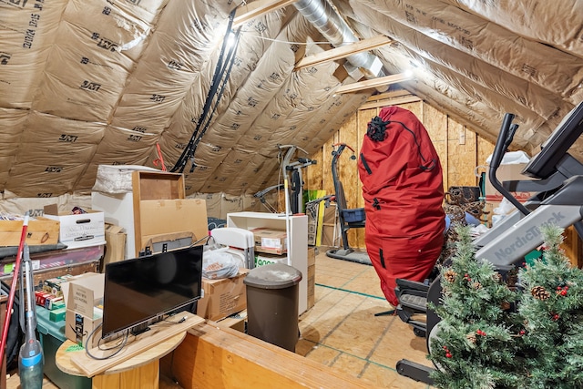 view of unfinished attic