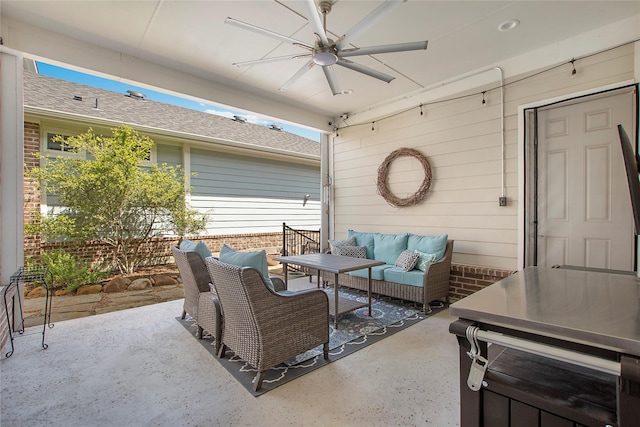 2208 Tremont Blvd, Mckinney, TX 75071 - view of patio featuring an outdoor hangout area and ceiling fan