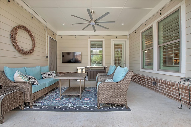 2208 Tremont Blvd, Mckinney, TX 75071 - view of patio with an outdoor living space and ceiling fan