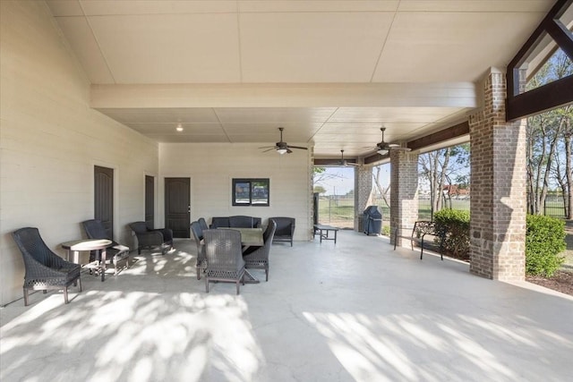 view of patio / terrace with ceiling fan