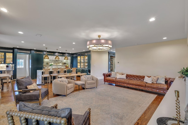 860 Prairie Trl, Argyle, TX 76226 - living area featuring recessed lighting and light wood-style floors