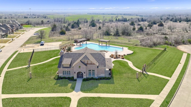 4901 Camp Verde Cir, Sherman, TX 75092 - aerial view of property and surrounding area with a pool