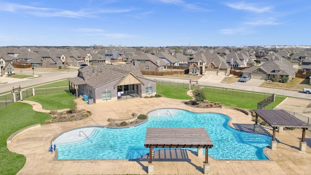 4901 Camp Verde Cir, Sherman, TX 75092 - community pool with a residential view and a patio area