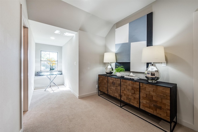 4209 Westmont Ct, Fort Worth, TX 76109 - sitting room featuring carpet floors, baseboards, and lofted ceiling