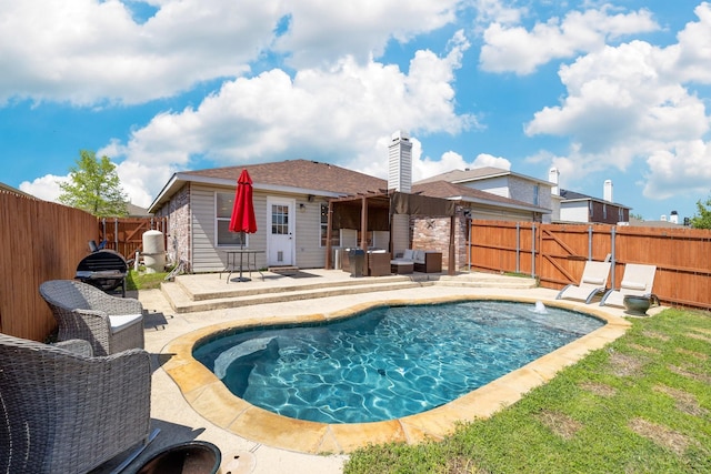 1435 Greenbrook Dr, Rockwall, TX 75032 - view of pool featuring a patio, a fenced backyard, and a gate
