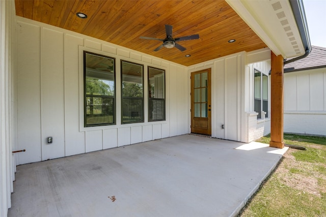 3822 Evergreen Ln, Caddo Mills, TX 75135 - view of patio with ceiling fan