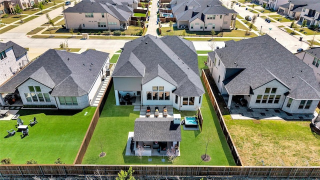 bird's eye view with a residential view