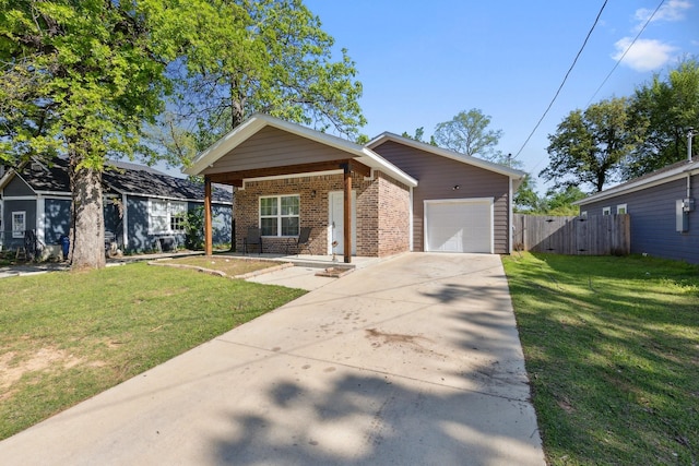 4538 Cherbourg St, Dallas, TX 75216 - view of front of home with brick siding, an attached garage, driveway, and a porch