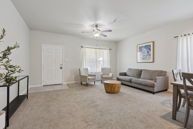 4538 Cherbourg St, Dallas, TX 75216 - carpeted living room with a ceiling fan and baseboards
