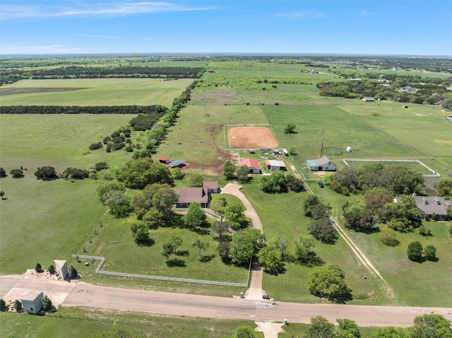 aerial view with a rural view