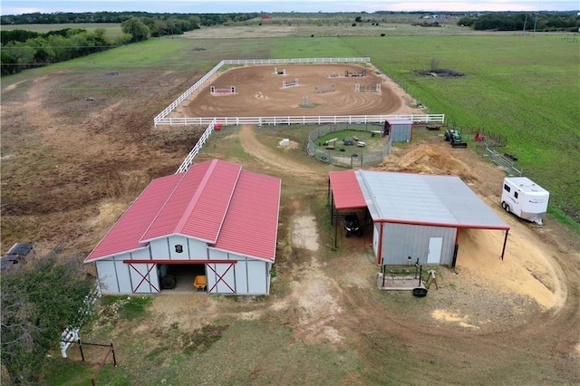 aerial view featuring a rural view