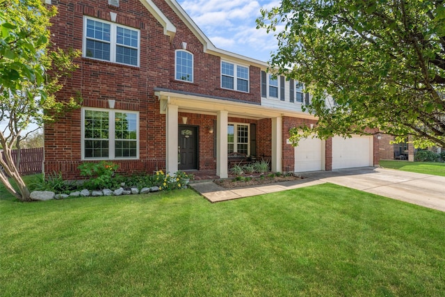 3101 Clear Springs Dr, Forney, TX 75126 - view of front of home featuring brick siding, a front lawn, an attached garage, and driveway