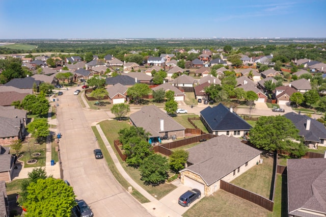 bird's eye view with a residential view