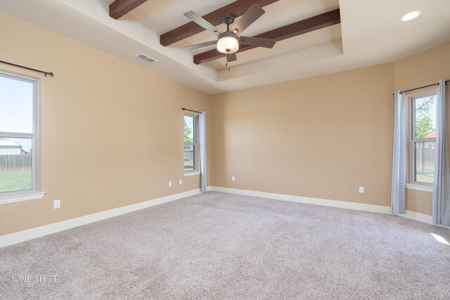 125 Mountain Meadow Dr, Tuscola, TX 79562 - spare room with visible vents, baseboards, ceiling fan, and light colored carpet
