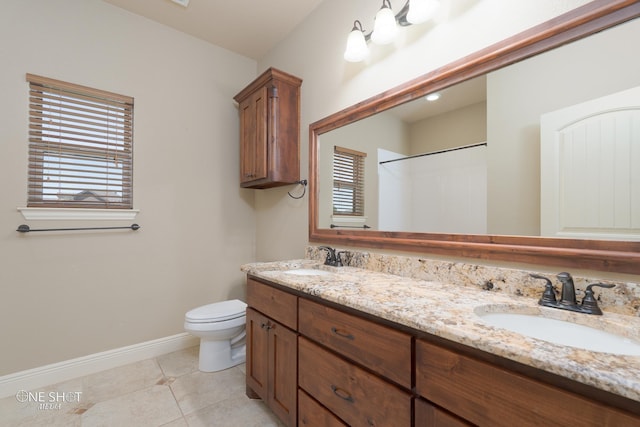 125 Mountain Meadow Dr, Tuscola, TX 79562 - full bathroom featuring tile patterned floors, baseboards, a sink, and toilet