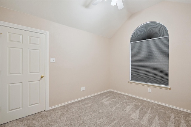8508 Landing Way Ct, Fort Worth, TX 76179 - spare room with carpet flooring, a ceiling fan, lofted ceiling, and baseboards