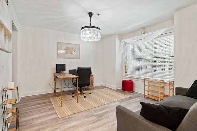 3901 Travis St Unit 121, Dallas, TX 75204 - office space featuring wood finished floors and a chandelier
