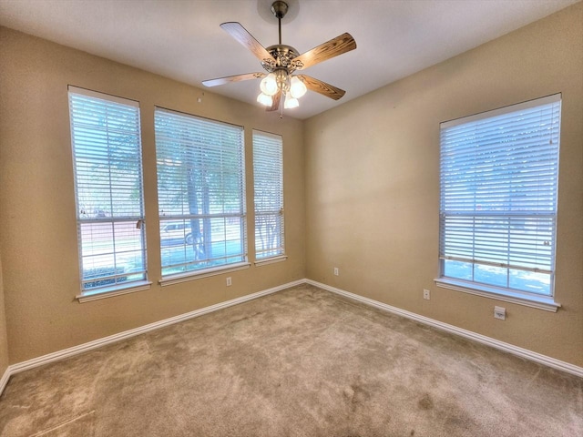 3304 Springbridge Ln, Plano, TX 75025 - spare room with carpet floors, healthy amount of natural light, baseboards, and a ceiling fan