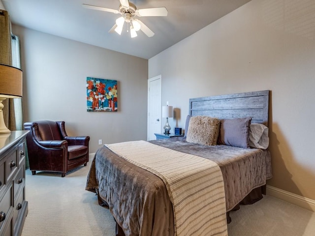 7212 Millard Pond Dr, Mckinney, TX 75071 - bedroom with light colored carpet, baseboards, and a ceiling fan