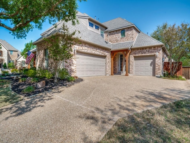 7212 Millard Pond Dr, Mckinney, TX 75071 - traditional home with brick siding, an attached garage, a shingled roof, and concrete driveway