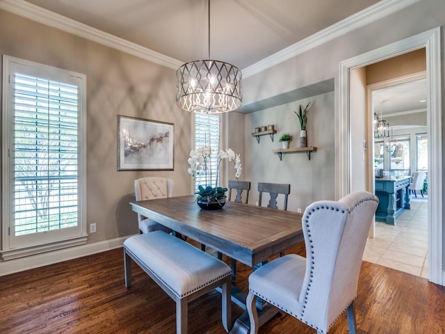 7212 Millard Pond Dr, Mckinney, TX 75071 - dining space featuring crown molding, plenty of natural light, and a notable chandelier